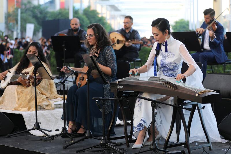 Musicians perform before the closing ceremony. Reuters