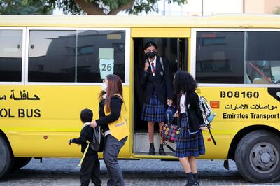 Pupils return to in-person learning at Brighton College in Abu Dhabi. Chris Whiteoak / The National