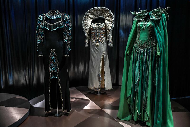 Costumes worn by the stars for their performances. AFP