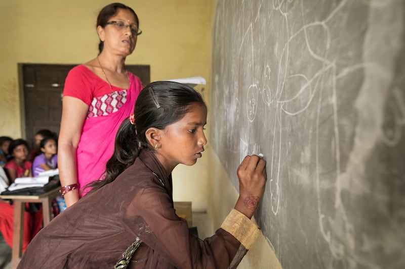 Covid-19 has exacerbated education inequality in low-income countries, with Unicef warning that as many as 10 million girls are now at risk of becoming child brides as schools close and economic shocks wreak havoc. Photo: Global Partnership for Education