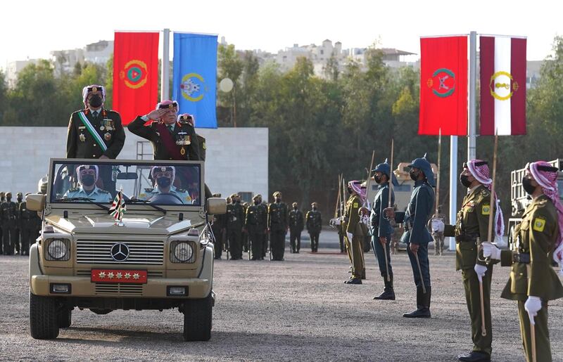 ing Abdullah II, the Supreme Commander of the Jordan Armed Forces-Arab Army, accompanied by Crown Prince Al Hussein, attends JAF and security agencies’ ceremony marking the state’s centennial. Courtesy Royal Hashemite Court