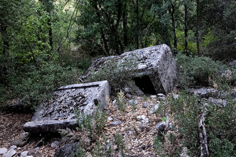 The dead were placed in these sarcophagi along with their clothing and jewellery. The tombs have since been ransacked by robbers and destroyed by earthquakes. Charlotte Mayhew / The National