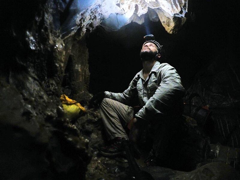 Caver Toufic Abou Nader exploring the undergrounds. Courtesy Toufic Abou Nader 