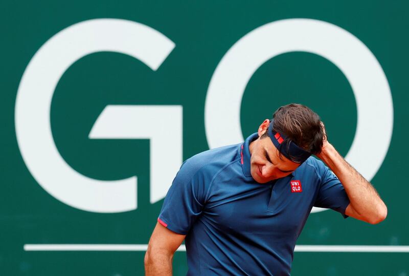Switzerland's Roger Federer during his second-round defeat against Pablo Andujar of Spain at the Geneva Open on Tuesday, May 18. Reuters