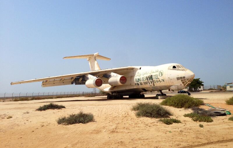 An Ilyushin 76 Russian-made cargo plane, once owned by former arms dealer Victor Bout, sits in a lot on the site of the old Umm Al Quwain airfield. 

John Dennehy / The National