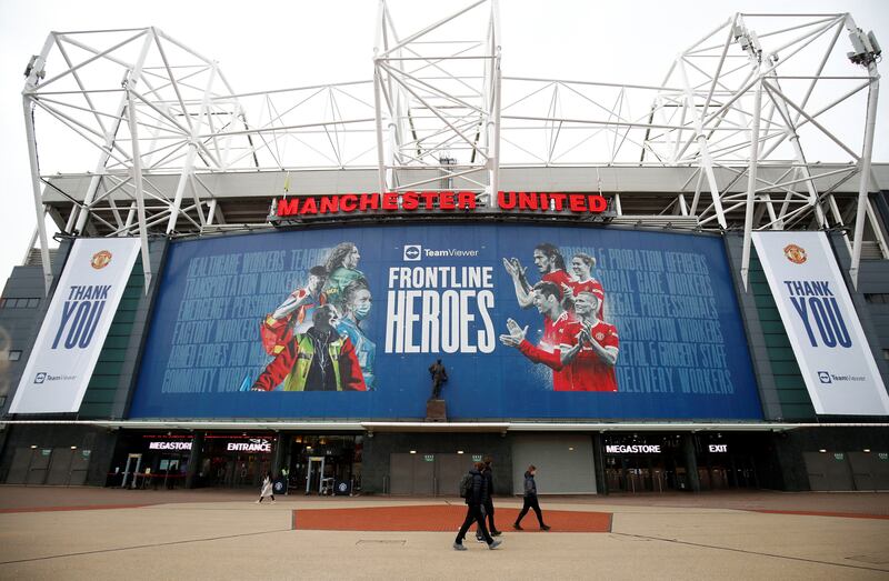 Old Trafford stadium, the home of Manchester United, whose Premier League match against Brentford was postponed after several players and staff. tested positive for the coronavirus. Reuters