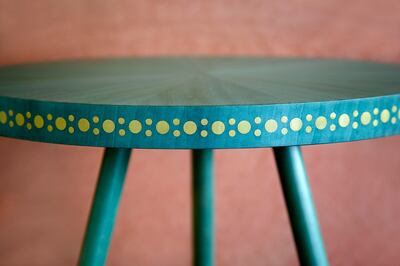 A close up of The Shamsian Stud table by Bethan Gray.