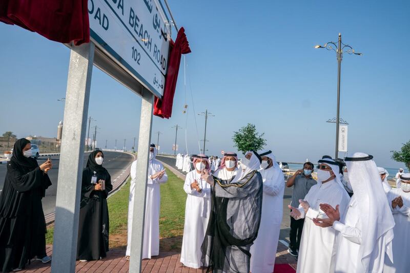 The Ruler of Sharjah, Sheikh Dr Sultan bin Muhammad Al Qasimi, opens the new Kalba Corniche. Wam