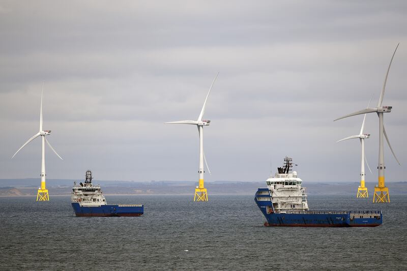 The European Offshore Wind Deployment Centre in Aberdeen Bay in 2018. The site is Scotland's largest offshore wind test and demonstration facility and represents an investment of more than £300 million. Getty Images