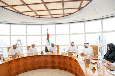 Sheikh Mohammed bin Rashid, Vice President and Ruler of Dubai, chairs the second Dubai Council meeting on Tuesday. Courtesy Sheikh Mohammed bin Rashid Twitter