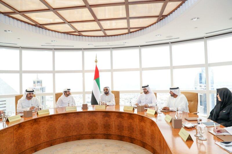 Sheikh Mohammed bin Rashid, Vice President and Ruler of Dubai, chairs the second Dubai Council meeting on Tuesday. Courtesy Sheikh Mohammed bin Rashid Twitter