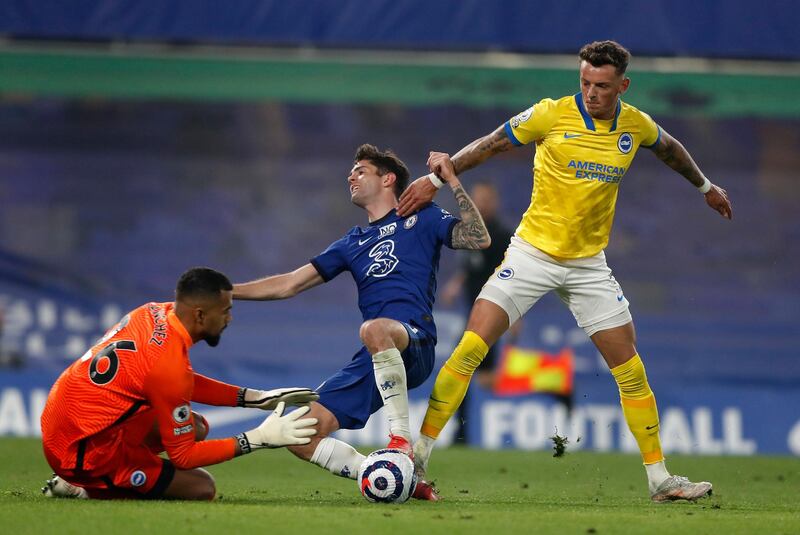 BRIGHTON RATINGS: Robert Sanchez 7 - A good save in the first half thwarted Chelsea’s best chance of the game. The Spanish goalkeeper didn’t look phased by the Champion’s League semi-finalists, dealing with everything comfortably and commanding the area well. Getty
