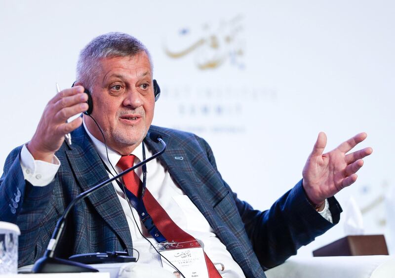 Abu Dhabi, United Arab Emirates, October 14, 2019.  
 Beirut Institute Summit at The St. Regis Abu Dhabi - Corniche. --     

Dealing with Conflicts: the Importance of the Human Infrastructure:

--H.E. Jan Kubis, ​UN Special Coordinator for Lebanon

 Victor Besa / The National
Section:  NA
Reporter:  Dan Sanderson