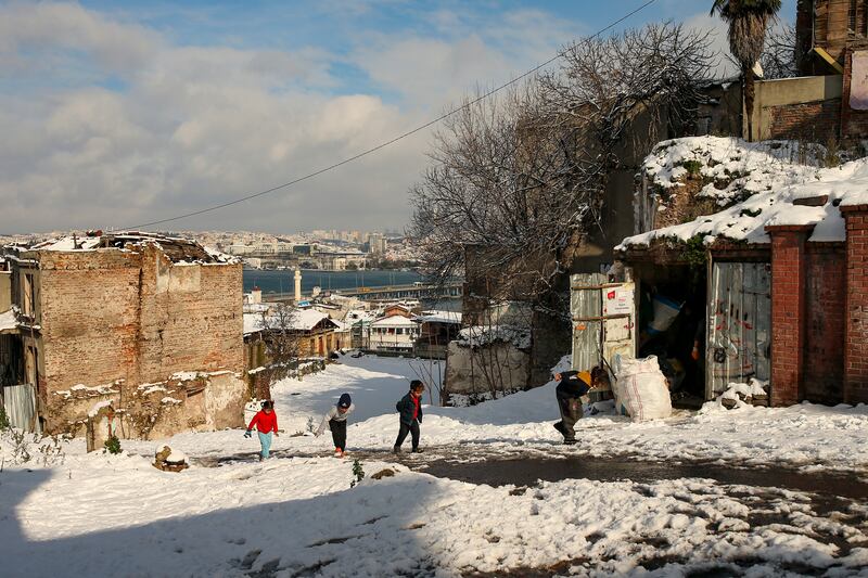 Snow blanketed most of Istanbul on Monday and flurries are forecast to continue for the next few days. Turkey’s largest city is a metropolis of about 16 million people that bridges Europe and Asia. AP