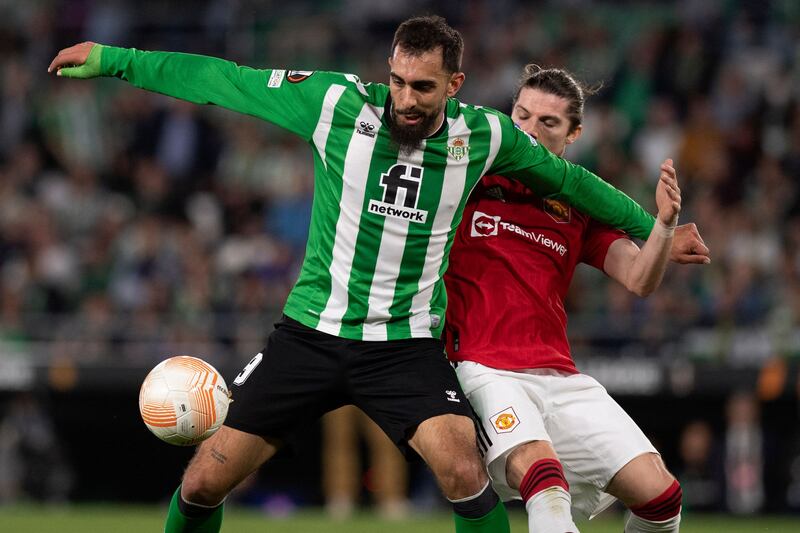 Borja Iglesias (Aitor Ruibal, 59) - 4 Will wonder if he could have done more if trusted to start, but had little impact during his half-hour in a deflated Betis side. Couldn’t find a way past Maguire. 
AFP