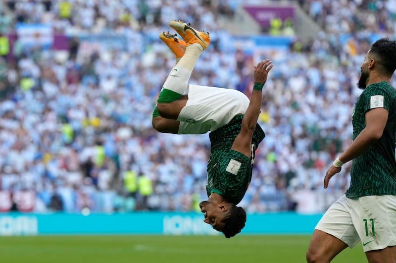 Saudi Arabia's Salem Al Dawsari after scoring his side's second goal on Tuesday. AP