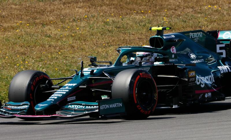 Aston Martin's Sebastian Vettel during qualifying. Reuters