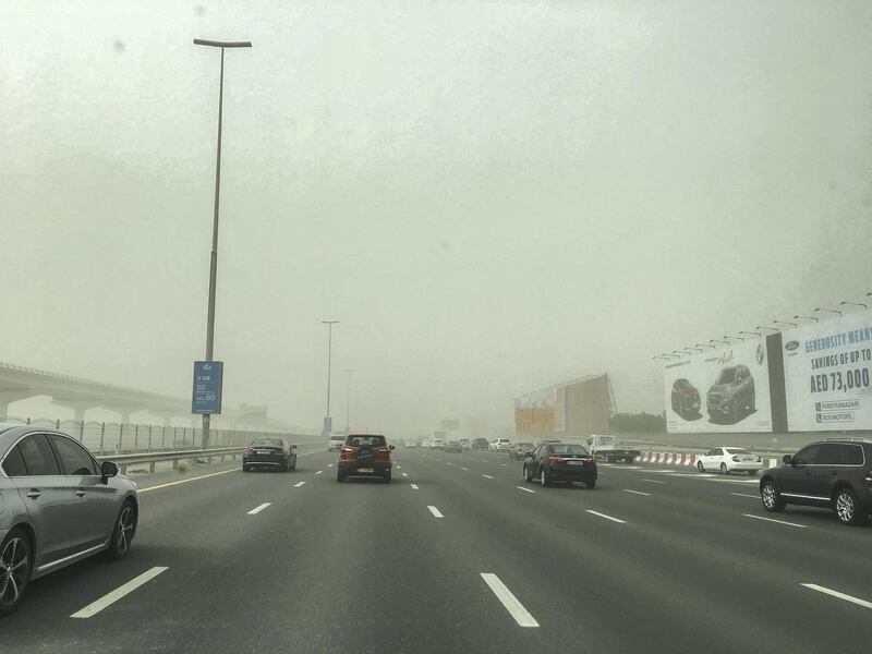 ABU DHABI, UNITED ARAB EMIRATES. 13 MAY 2018. Dust storm across the UAE. (Photo: Antonie Robertson/The National) Journalist: Standalone. Section: National.