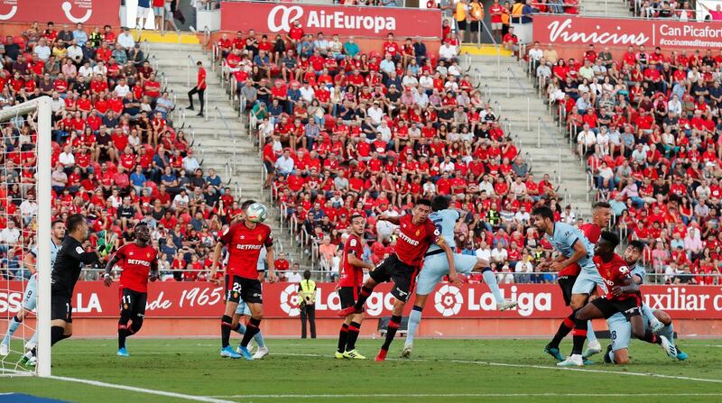 Atletico Madrid's Diego Costa scores their first goal against Mallorca. Reuters