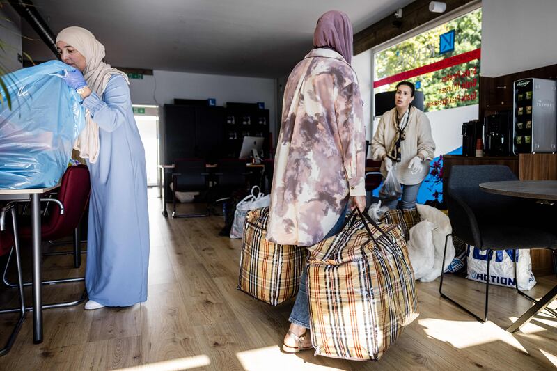 Items are donated to Morocco at a collection point in Eindhoven, the Netherlands. AFP