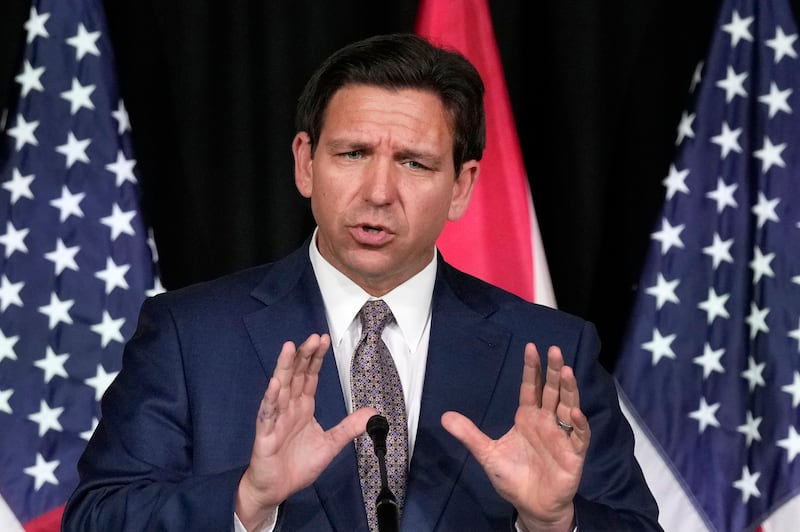 Florida Governor Ron DeSantis signed a bill stripping Disney World of its special district status. AP