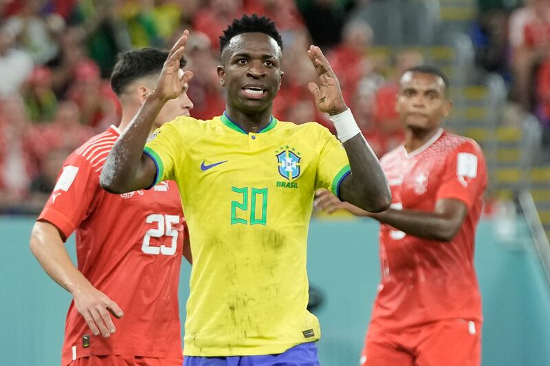Vinicius Junior 8: Denied by the goalkeeper after sneaking behind his marker to sweep the ball at goal just before half-hour mark – Brazil’s first effort on goal. Thought he’d put his side ahead in second half but was caught offside - which had been problem in opening 45. Some super balls in during the second. And thought his 93rd minute shot was going in until blocked. AP