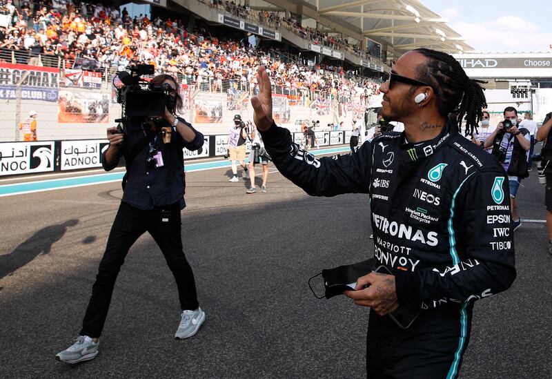 Hamilton looks relaxed before the race. Reuters