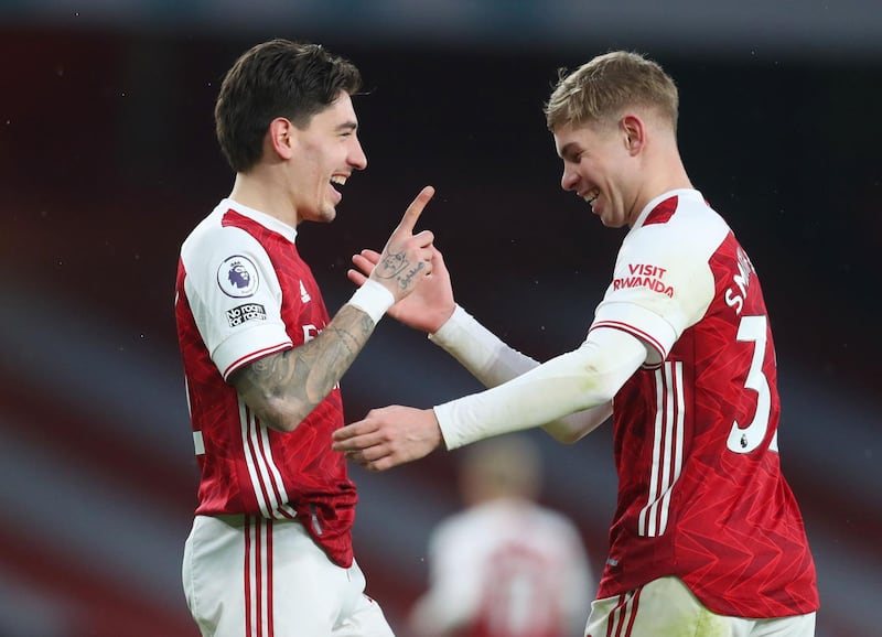 Emile Smith Rowe - 7: The 20-year-old offers something different to Arsenal’s midfield. Was a constant menace to Leeds all match. Dispossessed Costa before setting up Aubameyang’s hthird goal on a plate. Reuters