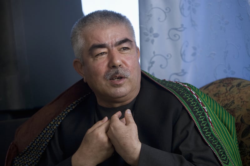 Afghan General Abdul Rashid Dostum being interviewed at his palace in Shiberghan in northern Afghanistan, on  August 19, 2009.  Caren Firouz / Reuters