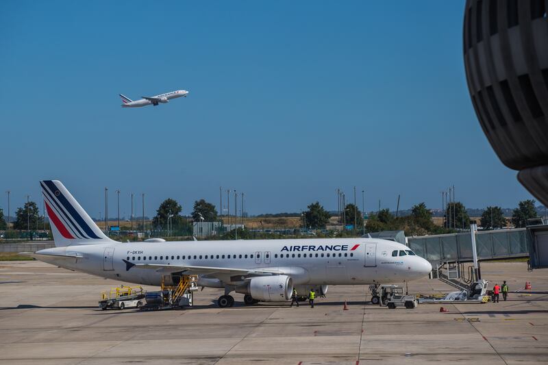 An Air France aircraft takes off at Paris Charles de Gaulle Airport in France. EPA