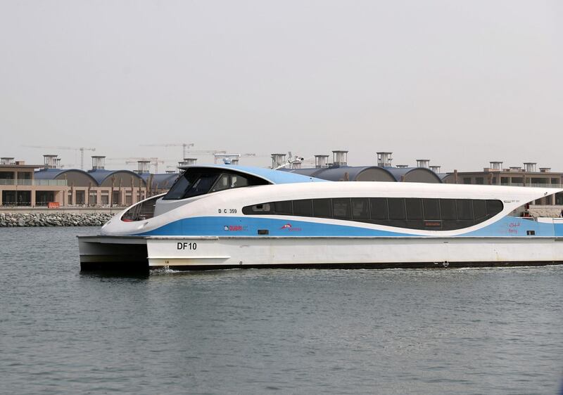 Dubai & Sharjah, United Arab Emirates - July 28, 2019: New Dubai-Sharjah commuter ferry is launched. Sunday the 28th of July 2019. Chris Whiteoak / The National