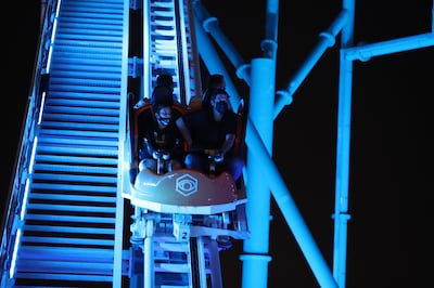 A roller coaster at Motiongate Dubai. Chris Whiteoak / The National