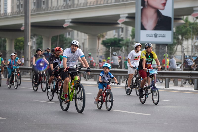 The RTA allowed participants who didn't have bikes to rent a Careem Bike for free at certain entrances of the race.