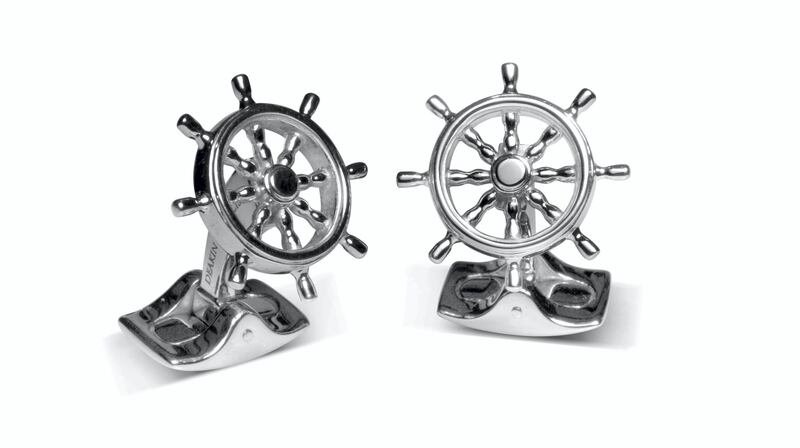 Ships wheel cufflinks; Dh400