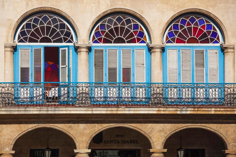 Cuba, Havana, Havana Vieje, Plaza Vieja, Colonial building details. Getty Images