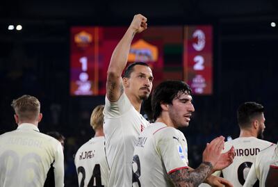 Zlatan Ibrahimovic scored his 400th career league goal in AC Milan's win over Roma. Reuters