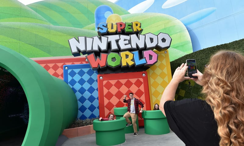 The entrance of Super Nintendo World at Universal Studios in Los Angeles. All photos: AFP