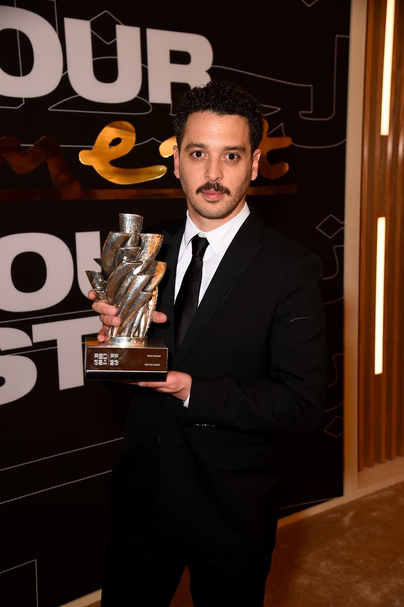 Amjad Al Rashid picked up the best Best Actress on behalf of Mouna Hawa, for Inshallah A Boy. Getty Images