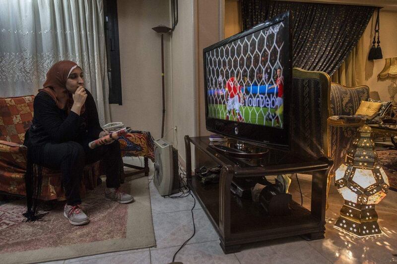 Football analyst Manar Sarhan. Khaled Desouki / AFP