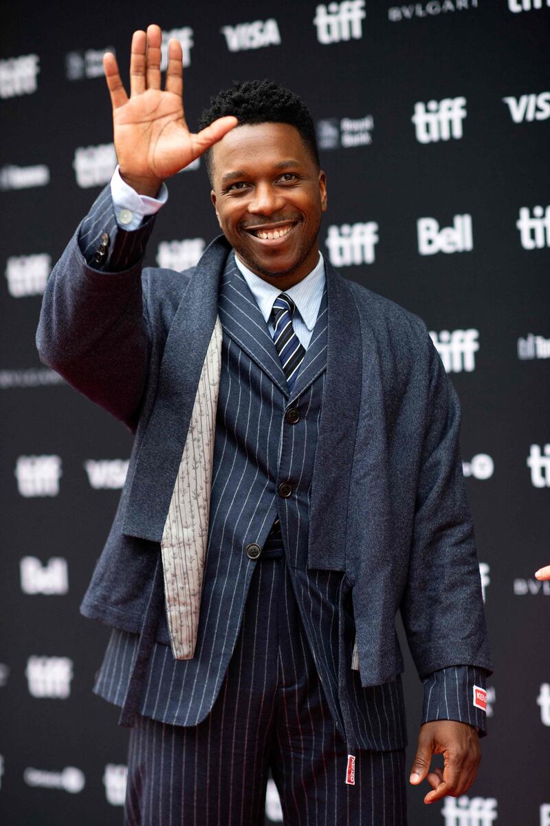 Leslie Odom Jr arrives for the premiere of 'Glass Onion: A Knives Out Mystery'. AFP