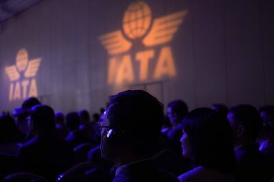 Attendees in the audience during the International Air Transport Association's annual general meeting in Istanbul in June 2023.  Bloomberg