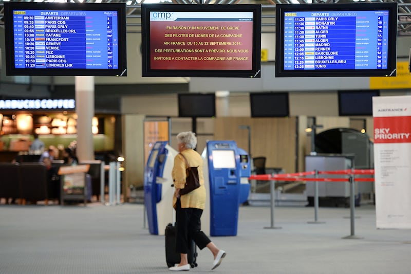 Flights timetables at Marseille-Provence Airport in Marignane, France. AFP
