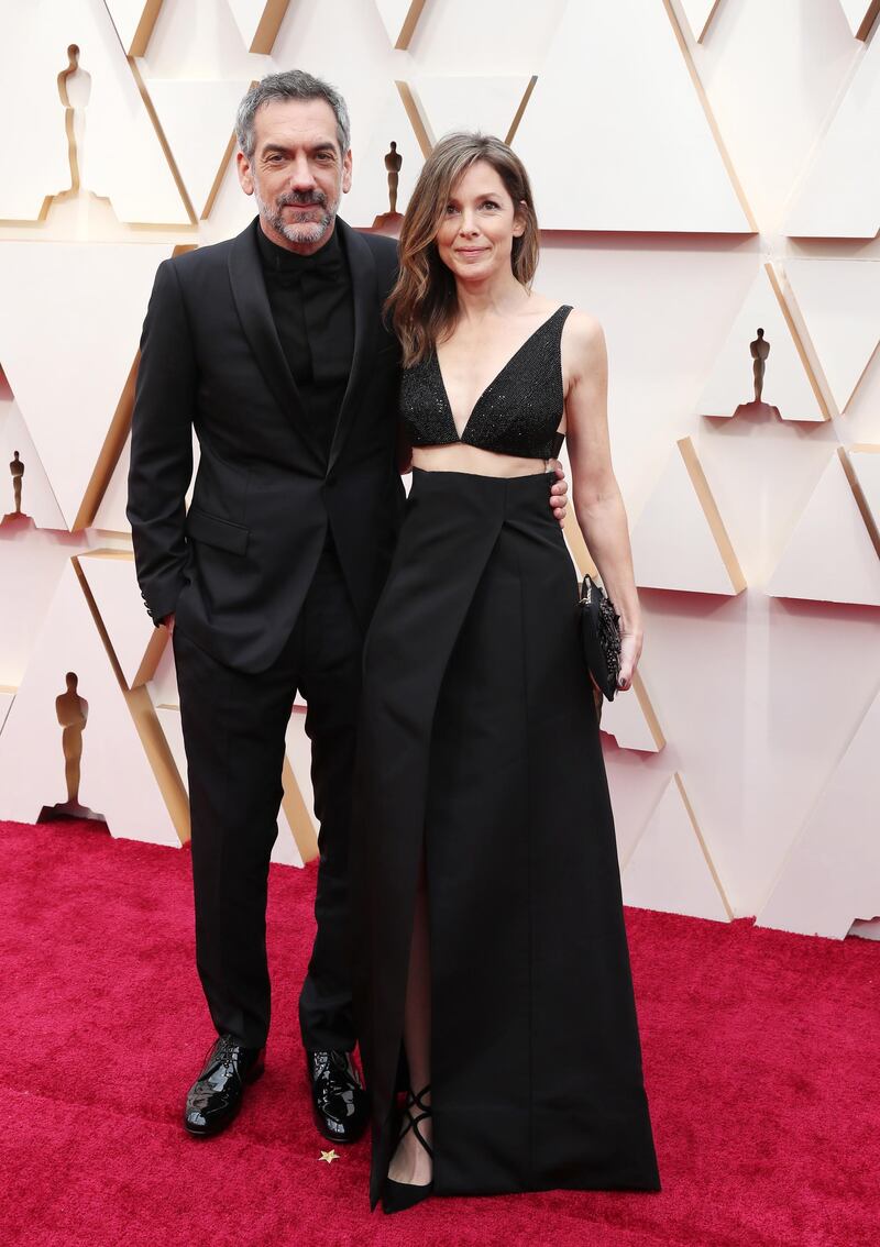 Todd Phillips and Alexandra Kravetz arrive at the Oscars on Sunday, February 9, 2020, at the Dolby Theatre in Los Angeles. EPA