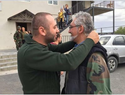 A picture of Hadjian before being leaving to the Nagorno-Karbakh frontline. Nancy Hajian 