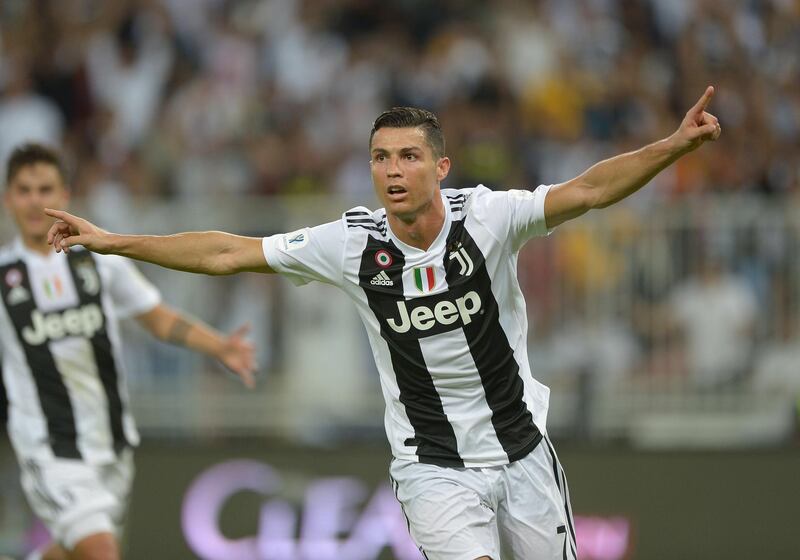 Ronaldo celebrates his winning goal. EPA