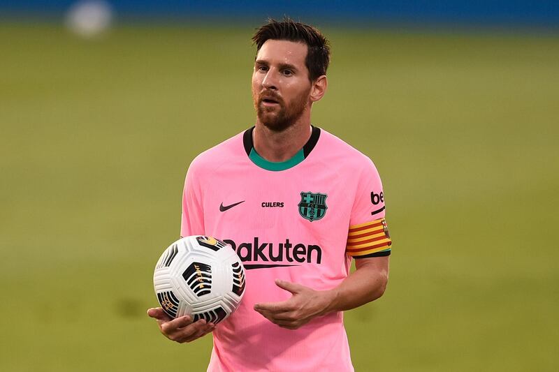 Lionel Messi during the friendly. AFP