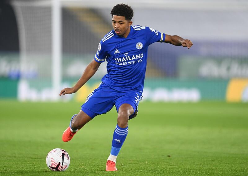 LEICESTER, ENGLAND - OCTOBER 18: Wesley Fofana of Leicester in action during the Premier League match between Leicester City and Aston Villa at The King Power Stadium on October 18, 2020 in Leicester, England. Sporting stadiums around the UK remain under strict restrictions due to the Coronavirus Pandemic as Government social distancing laws prohibit fans inside venues resulting in games being played behind closed doors. (Photo by Michael Regan/Getty Images)