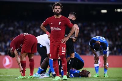Liverpool forward Mohamed Salah during the defeat against Napoli. AFP