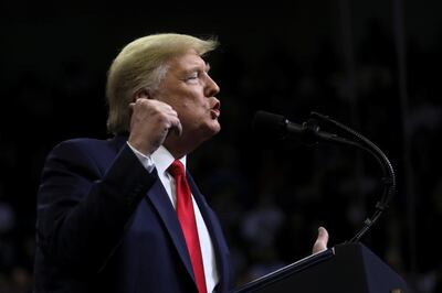 U.S. President Donald Trump speaks during a campaign rally at Drake University in Des Moines, Iowa, U.S., January 30, 2020. REUTERS/Leah Millis