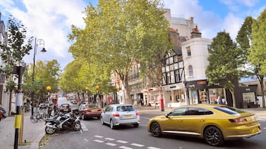 Hampstead High Street, London. Autonomous cars could be a common sight on streets in the future. Alamy